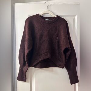 Express Women's Dark Brown Crew Neck Sweater
